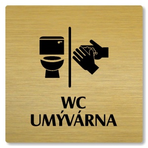 WC, umývárna, 118x118mm, zlatá, Nevada